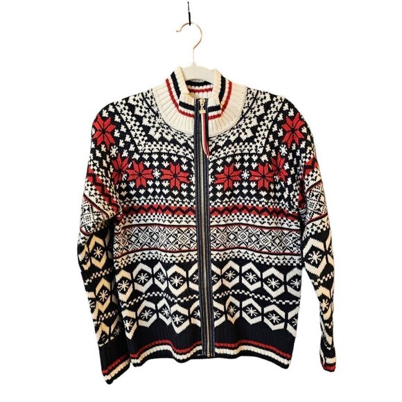 Tommy Hilfiger Black and Red Patterned Cardigan - Picture 1 of 8